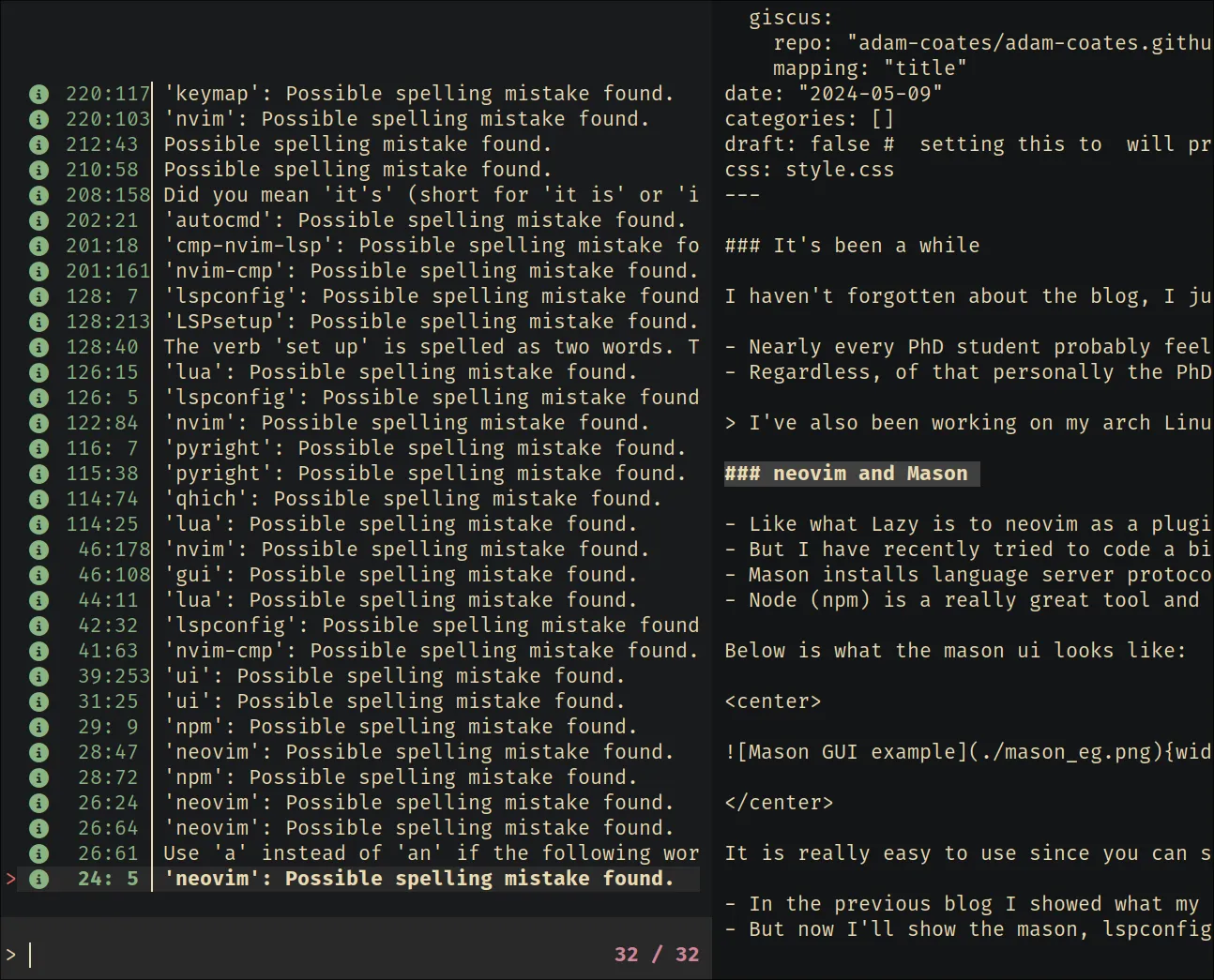 diagnostic menu