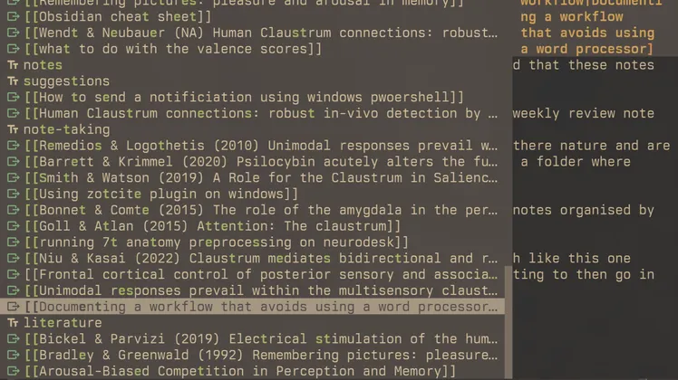 Example of the note workflow