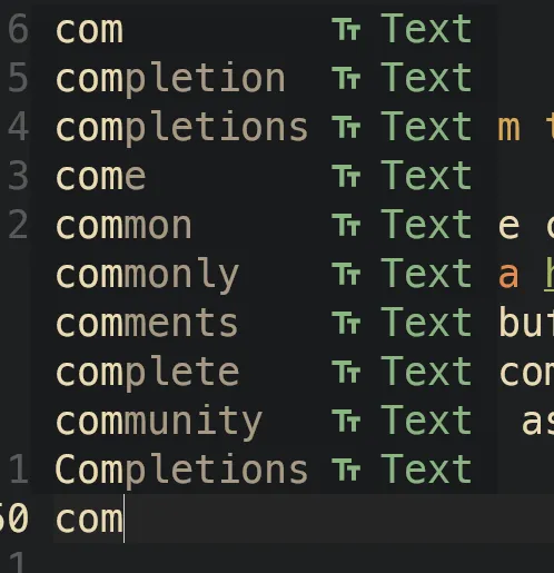 Text completion example